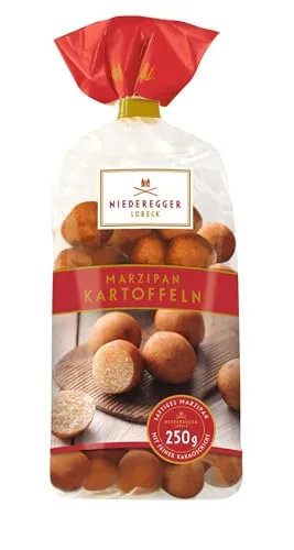 Niederegger Marzipankartoffeln - 250 Gramm - Schokoladenbonbons & Pralinen, zarte Marzipankartoffeln ideal für die festliche Weihnachtszeit, in praktischer Beutelverpackung.