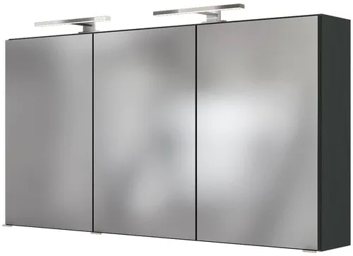 welltime Spiegelschrank Baabe 120 cm mit Beleuchtung - Moderner Spiegelschrank mit Soft-Close-Funktion und Steckdose, bietet viel Stauraum und passt perfekt in jedes Badezimmer.