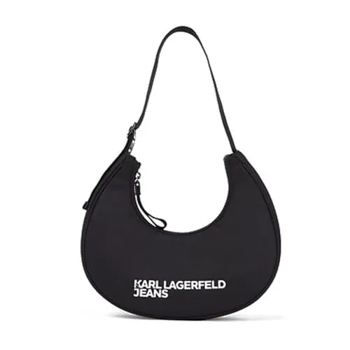 Karl Lagerfeld Damen Jeans, Essential Nylon Moon Bag, Schwarz, One Size - Die stilvolle KLJ Essential Nylon Moon Bag in Schwarz ist das perfekte Accessoire für jeden Alltag. Mit ihrer entspannten Silhouette und hochwertigen Materialien vereint sie Komfort und Trendbewusstsein.
