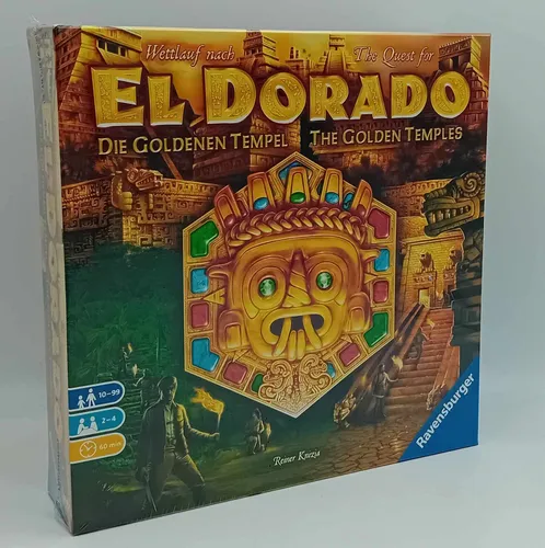 Wettlauf nach El Dorado - Die goldenen Tempel - Gesellschaftsspiel für 2-4 Spieler, ideal für Kinder von 8-11 Jahren, mit spannenden Abenteuern in Südamerika und strategischem Gameplay.