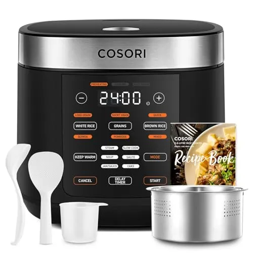 COSORI RC-R501-KEU Multifunktionskocher - 5,0 Liter Rührschüsselkapazität, leistungsstark mit 970 Watt für vielseitige Kochmöglichkeiten