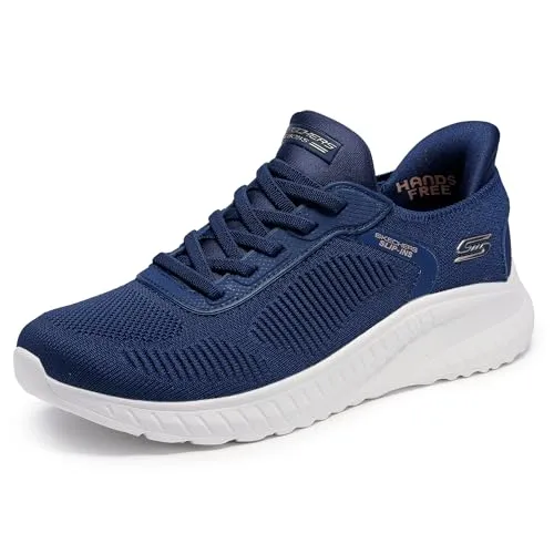 Skechers Damen Hands Free Slip-ins Bobs Squad Chaos-Current Muse Sneaker, Marineblau, 42 EU - Moderne Slip-in Sneakers für Damen, bequem und leicht anzuziehen, ideal für den Alltag.
