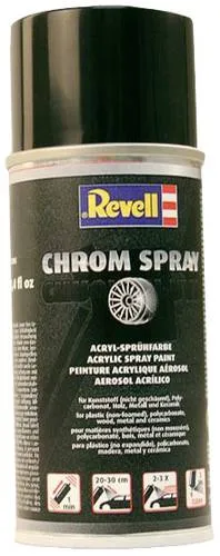 Revell Abdecklack Chrom Spraydose 150ml - Modellbauzubehör für fortgeschrittene Modellbauer. Verleihe deinen Modellen mit dem einfach anzuwendenden Chrome Spray einen beeindruckenden, realistischen Glanz.