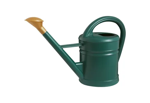 Geli Gießkanne ANTIQUA 5L Dunkelgrün mit Goldbrause - Stilvolle Gießkanne aus robustem Kunststoff, 5 Liter Volumen, ideal für die Pflanzenpflege. Mit einer eleganten Goldbrause für gezieltes Gießen.