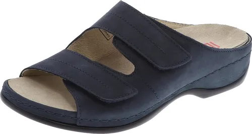BERKEMANN Berkoflex Daria Pantolette blau - Pantoletten mit herausnehmbarer Rindsledersohle, ideal für hohen Tragekomfort und optimale Anpassung - perfekt für den Alltag!