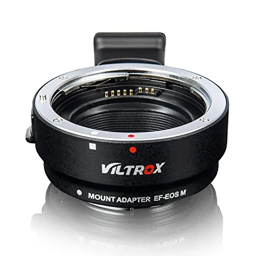 Viltrox EF-EOS M Objektivadapter Bajonettadapter Autofokus Lens Mount Adapter Objektiv Mount Konverter für Canon EF/EF-S Objektiv auf Canon EOS-M (EF-M Mount) Kamera M1 M3 M5 M6 M10 M50 M100