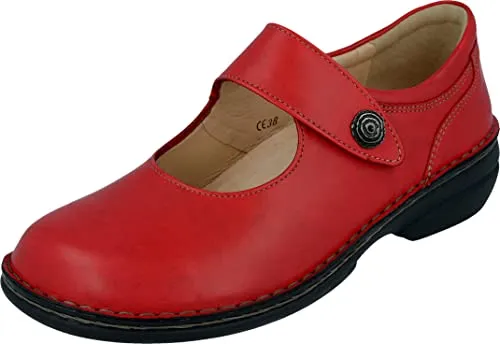 Finn Comfort Laval Damen Mary Jane Schuhe - Rot (Campari Arena), 38 EU - Mary Jane Halbschuhe für Damen, mit hochwertigem Leder und warmem Innenfutter für optimalen Tragekomfort in der kalten Jahreszeit.