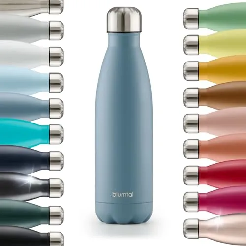 Blumtal Trinkflasche 350 ml Edelstahl - Auslaufsichere Isolierflasche in Dove Grey - Hochwertige Edelstahl-Trinkflasche mit doppelwandiger Isolierung für optimale Temperaturhaltung. Ideal für heiße und kalte Getränke. Robust, bruchsicher und BPA-frei – perfekt für unterwegs!