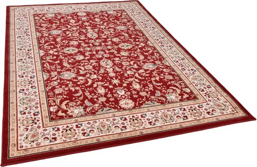 THEKO Wollteppich Dolna - Rund, 133 cm, rot aus reiner Wolle - Teppich in orientalischer Optik, aus 100% Schurwolle, wärmeisolierend und fußwarm, ideal für gemütliche Wohnräume.