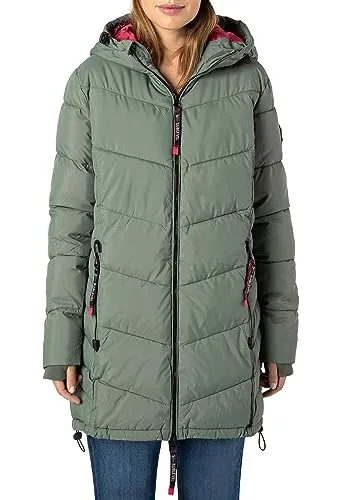 Sublevel Damen Winterjacke Stepp-Mantel - Taillierte Outdoorjacke mit Kapuze, wetterfest und stilvoll für kühle Tage