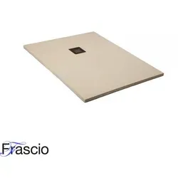 Duschwanne 80x90 cm Vulcano Line Slim Perlweiß - Hochwertige Duschwanne aus Kunstharz und Marmor mit edler Steinoptik. Extra flach, rutschfest und einfach zu reinigen. Ideal für bodengleiche Installationen – für ein modernes Badgefühl.