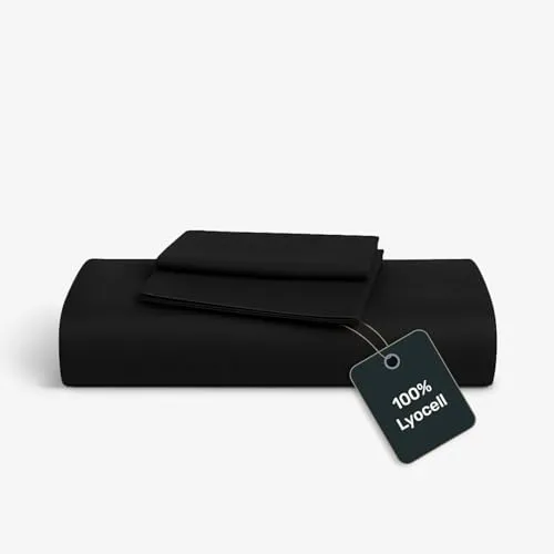 twenty:three® Bettwäsche Lyocell Jet Black - Ultraweich und Atmungsaktiv - Bettwäsche-Sets aus 100% TENCEL™ Lyocell für ein angenehm trockenes Schlafklima. Nachhaltig und umweltfreundlich, ideal für empfindliche Haut.