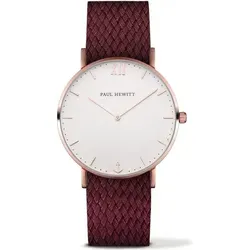 Paul Hewitt PH-SA-R-ST-W-19M Armbanduhr - Elegante Armbanduhr mit roségoldfarbenem Edelstahlgehäuse, kratzfestem Saphirglas und leichtem Perlonarmband – perfekt für jeden Anlass.
