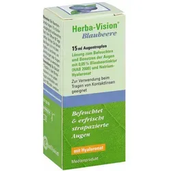Herba-vision Blaubeere Augentropfen - Arzneimittel zur Befeuchtung trockener Augen, ideal bei Computerarbeit oder klimatisierten Räumen, mit natürlicher Blaubeertinktur für spürbare Erleichterung.
