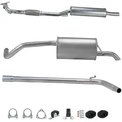 Komplette Auspuffanlage für VW Fox 1.2 5Z1 5Z3 ab 2005 mit Montagesatz - Hochwertige Auspuffanlage mit 100% Passgenauigkeit. Ideal für präzisen Einbau und langlebige Leistung. Material aus aluminierter Auspuffstahl sorgt für Robustheit und Zuverlässigkeit im täglichen Einsatz.