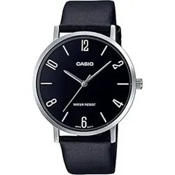 Casio MTP-VT01L-1B2 Herren-Armbanduhr - Stilvolles Design mit Lederarmband - Elegante Herren-Armbanduhr mit schwarzem Zifferblatt und präzisem Quarzwerk. Ideal für jeden Anlass, bietet sie eine perfekte Kombination aus Stil und Funktionalität.