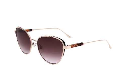 Ted Baker TB1733 100 54 Damen Sonnenbrille - Elegante Katzenaugen-Sonnenbrille in Gold mit 100% UVA & UVB Schutz, ideal für stilbewusste Damen. Inkl. Original-Etui.