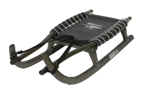 German Luge Rodel GL Rodel 115 cm Doppel Farbe anthrazit Rennstahl,Stahlseil,schwarz