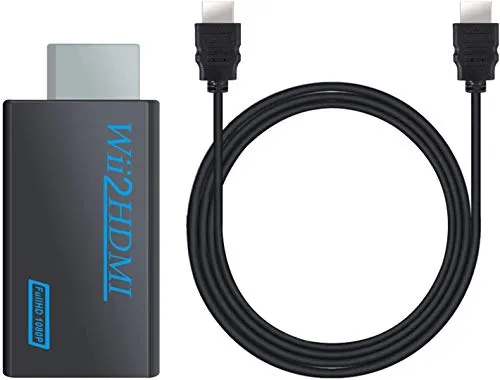 Wii Zu HDMI Adapter Wii to Hdmi Konverter 1080p Wii 2 Hdmi Konverter Mit 3,5mm Buchse Wii U Spiele Audioausgang Tv Monitor Beamer Fernseher Mario Sports Games Dance Motion Controller Konsole