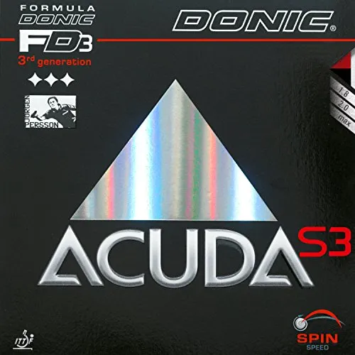 DONIC Acuda S3 Tischtennisbelag Rot max. - Hochwertiger Tischtennisbelag mit optimaler Kontrolle und beeindruckender Geschwindigkeit, ideal für ambitionierte Spieler. ITTF genehmigt und perfekt für Ihr Spiel.