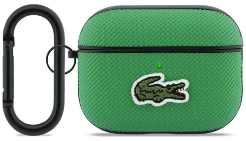 Lacoste Petit Pique Croc Logo Patch AirPods Pro 3 Tasche - Stylische Kopfhörer-Hülle für AirPods Pro 3 in grün. Mit Karabiner und modernem Design schützt sie Ihre Ohrhörer und sorgt für einen trendigen Look.
