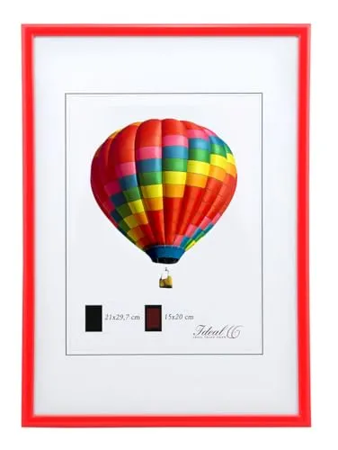 IDEAL TREND NLS Kunststoff Bilderrahmen Wanddeko Collage Poster Fotorahmen Bildträger Lifestyle: Farbe: Rot | Format: 10x15