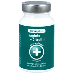Aminoplus Arginin+citrullin Kapseln - Nahrungsergänzungsmittel mit 800 mg L-Arginin und 400 mg L-Citrullin pro Tagesdosis, unterstützt die Durchblutung und optimale Muskelversorgung.