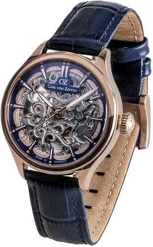 Carl von Zeyten Automatikuhr Horbach CVZ0072RBLS - Elegante Damenuhr mit skelettiertem Zifferblatt, Automatik-Antrieb und 36 Std. Gangreserve. Made in Germany, perfekt für festliche Anlässe.