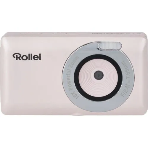 Rollei Compactline Pocket Digitalkamera Rosa, 50MP 2,7K mit 16X Zoom - Digitale Kompaktkamera für Kinder und Anfänger, ideal für Reisefotografie mit 16-fachem optischem Zoom und benutzerfreundlichem 2,4" Display.