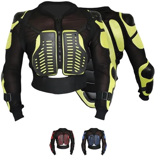 German Wear GW500 Protektorenjacke - Schützende Motorradjacke in Größe 50/M, ideal für Sicherheit und Komfort auf der Straße mit hochwertigem Körperpanzer und stylischem gelbem Design.