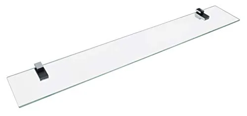 Fackelmann Glasablage 80x12 cm - Chrom - Badewannenablage aus hochwertigem Glas mit eleganter Chrom-Oberfläche, ideal für zusätzlichen Stauraum im Badezimmer.