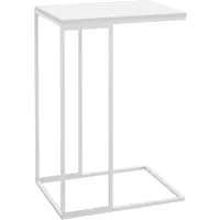 vidaXL Beistelltisch Weiß 40x30x59 cm - C-förmiger Couchtisch aus robustem Holzwerkstoff und Eisen, ideal für stilvolle Akzente und praktische Nutzung in jedem Raum. Leicht zu reinigen und perfekt für Getränke oder Dekoration.