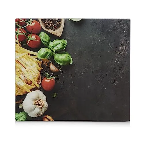 Zeller 26331 Herdblende- / Abdeckplatte "Pasta" aus Glas - Aufbewahrungsboxen, ca. 56 x 50 cm, schützt vor Spritzern und eignet sich perfekt zum Abdecken von Kochfeldern.