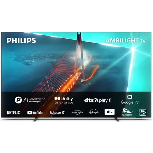 Philips 55OLED708 12 - 55 Zoll 4K Ambilight OLED TV, beeindruckendes HDR mit Ambilight-Funktion und 120 Hz für ein interaktives Fernseherlebnis