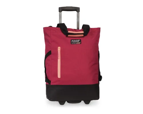 XL Einkaufs Trolley Punta - Zweifarbig Rot Orange - Einkaufsroller mit Teleskopgriff, leicht und wasserdicht, ideal für stressfreies Einkaufen und Transport.