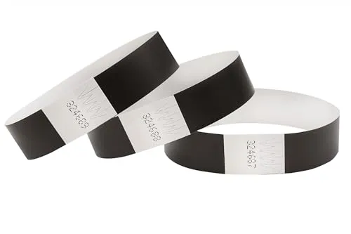 CINTAPUNTO - Einlassbändchen Papier - Eintrittsbänder 1000 Stück - Einlassbänder - Festival Armbänder - Party Bändchen Einlass Eintritt - eintrittsbändchen - Bänder Club - wristband - Black