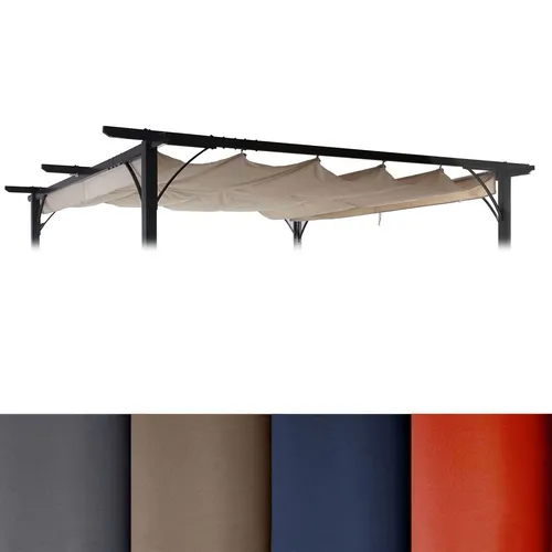 Ersatzdach für Pergola 3x3m HWC-C42 - Pavillon Ersatzdach aus 100% Polyester, witterungsfest und idealer variabler Schattenspender mit Wasserablaufösen – perfekt für Ihre Pergola C42.