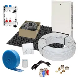 m2 Set Noppensystem 35 mm WLG 040 16x2 Alu-Verbundrohr Raster 15 cm 8 Heizkreise Regler 230 V + Zubehör 100