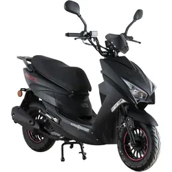 Motorroller Speedstar FI 50 ccm - 45 km/h EURO 5 mattschwarz - Sportlicher Motorroller mit moderner Kraftstoffeinspritzung (EFI) und 3,0 PS. Ideal für Stadtfahrten, mit praktischem Staufach und ausklappbaren Fußrasten.