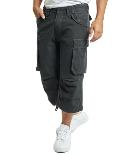Brandit Industry Vintage 3/4 Shorts XXL - Anthrazit - Herren-Shorts mit angenehmer Beinweite und Tragekomfort, ideal für Outdoor-Aktivitäten. Vintage-Style mit authentischem Used-Look und praktischen Cargotaschen.