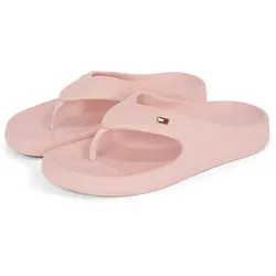 Zehentrenner TOMMY HILFIGER "TH COMFORT BEACH SANDAL", Damen, Gr. 37/38, rosa (rose), Synthetik, modisch, Schuhe, Dianette, Sommerschuh, Bequemschuh mit kleiner Logostickerei