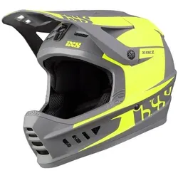 iXS XACT Evo Helm LimeGraphite L/XL - Fahrradhelm für Downhill- und Enduro-Fahrer, mit hocheffizientem Vortex Belüftungssystem und EPR (Emergency Padding Release) für schnelles Entfernen im Notfall.