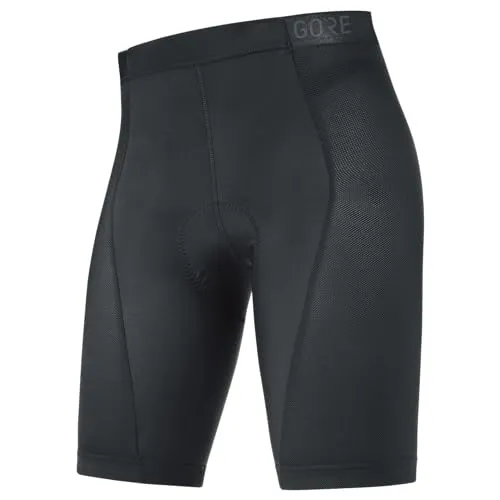 GORE WEAR Damen C5 Kurze Unterziehtights, Schwarz, 38 EU - Fahrrad Unterziehtights für Damen in Schwarz, ideal für alle Wetterbedingungen. Extrem atmungsaktiv mit vorgeformtem Sitzpolster und eng anliegender Passform für optimalen Komfort beim Radfahren.
