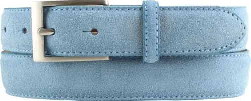 BELTINGER Italienischer Veloursleder-Gürtel, Jeansblau, 30 mm, Herren - Luxuriöser Veloursledergürtel für Herren, 30 mm breit. Perfekt für jeden Anlass, bietet dieser Gürtel Komfort und Stil mit eleganter Zamak-Schließe. Hergestellt in Italien aus hochwertigem Leder.