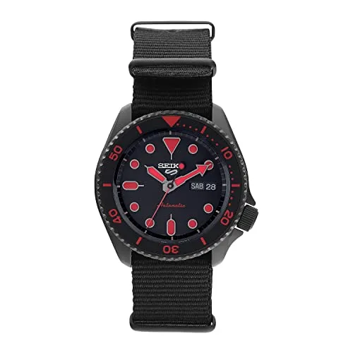 Seiko 5 Street Herren-Uhr mit Titankarbidauflage und Textilband SRPD83K1