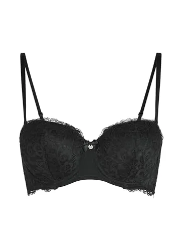 Hunkemöller Vorgeformter Strapless Bügel-BH Marine - Caviar - 80C - Eleganter, gepolsterter Strapless-BH mit Spitzenverarbeitung und charmanten Details. Ideal für besondere Anlässe und perfekt kombinierbar mit passenden Slips.