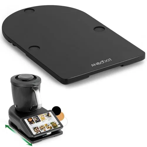 ANBOXIT Gleitbrett TM7 für Thermomix, Brett für Thermomix mit Rollen, Leicht Gleitendes Bambus Rollbrett/Slider - Schwarz