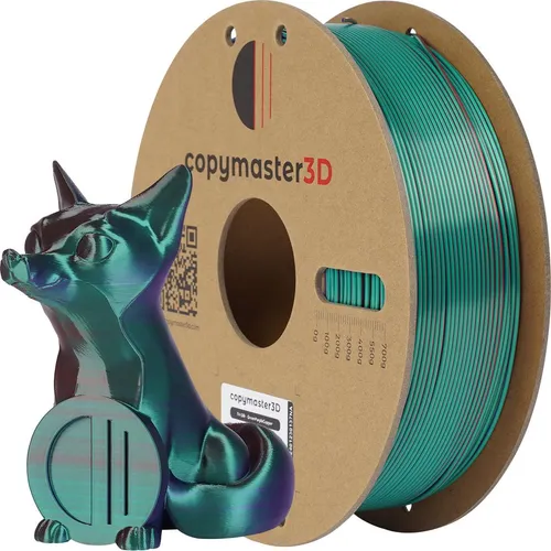 Copymaster3D Tri-Silk Filament for 3D Printer, 1.75 mm, Green/Purple/Copper (PLA, 1.75 mm, 1248 g, Mehrfarbig) (CM-TRSI-001-1-175)