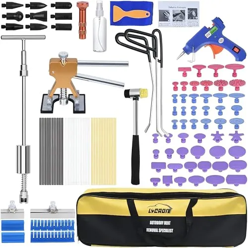 Ausbeulwerkzeug Dent Puller Kit, Paintless Car Dent Repair Tool, Hail Removal, T-Puller Hook Rods - Anleitung & Video (107PCS)