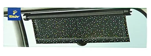 Tchibo TCM Auto Sonnenschutzrollos 2er Set - Sonnenschutzrollos für Autos, einfach zu befestigen mit Haken und Saugnapf, ideal für unterfahrbare Autoscheiben ab 45 cm Breite, optimaler Schutz vor Sonnenstrahlen.